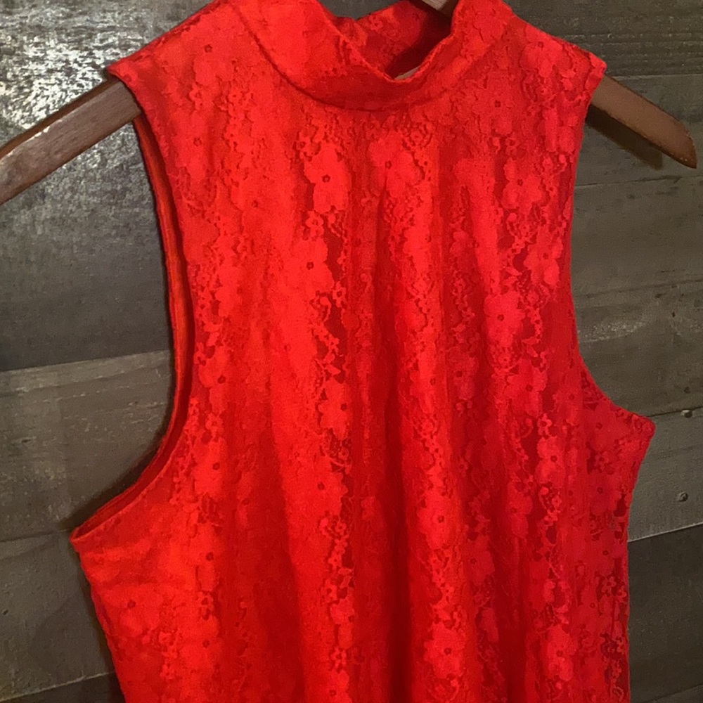 Classy Red Socialite Dress - Picture 2 of 7